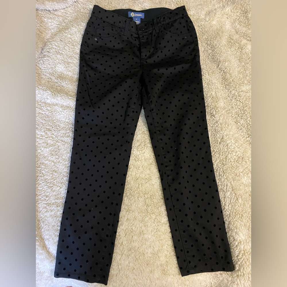 Democracy Black Polka Dot Ankle Jeans